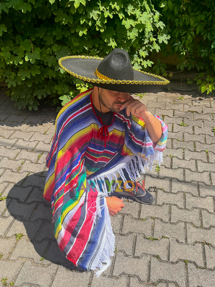 mexicke ponco klobouk kostym sombrero